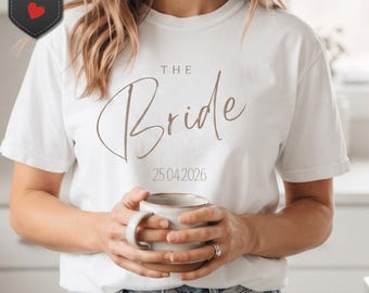 The Bride Script Tee, Soft Glam Bridal Party Shirt, Bachelorette Apparel