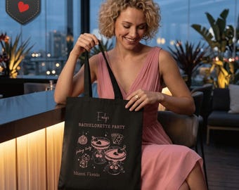 Miami Bachelorette Party Tote Bag, Drum Party Illustration, Soft Glam Accessory
