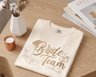 Bride Team Tee, Soft Glam Bridal Party Apparel, Wedding Bachelorette Shirt