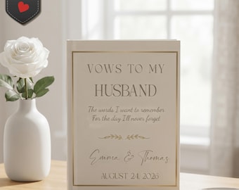 Personalized Vows to My Husband Hardcover Journal, Soft Glam Wedding Stationery