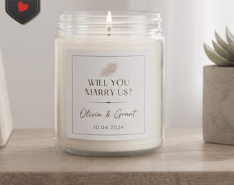 Will You Marry Us – Proposal Candle Set, Matches, Wick Trimmer, Soft Glam Gift