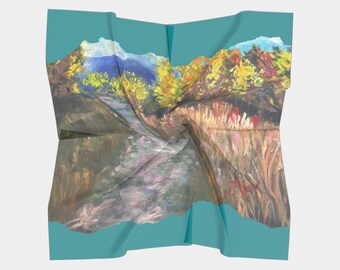 Square Scarf - 100% Silk Scarf | One Step Enough | Bright Viridian