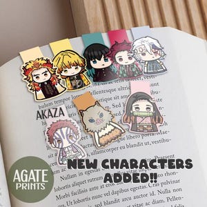 Demon S Hunter Chibi Magnetisches Lesezeichen | Nezuko Tanjiro Inosuke Zenitsu Rengoku Akaza – Buchseiten Clip als Clip – Lese Geschenke