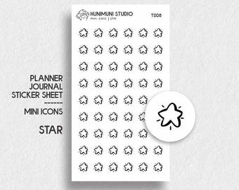 Twinkle Star Mini Tiny Icons Sticker Sheet | Functional Planner Journal Stickers