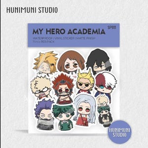MHA Hero Hunter Sticker Pack Aufkleber Set 11 Stück Vinyl Laminierte wasserdichte Aufkleber | Akadem