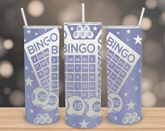 Bingo 20oz Skinny Tumbler SVG, Stars Skinny 20 oz Laser Tumbler, Star Engraving Wrap SVG, 20 oz Laser Tumbler Wrap