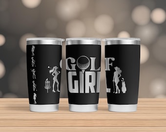 20 oz Laser Tumbler Wrap, 20oz Tumbler Laser, 20 oz Engraving Wrap, 20oz Laser File, 20 oz Engraved Tumbler, Golf Girl 20 oz SVG