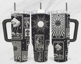 Tarot Cards 40oz Laser SVG, 40oz Tumbler Wrap, 40 oz Tumbler SVG, 40 oz Tumbler Laser, 40 oz Laser Tumbler, Laser Engraving Wrap