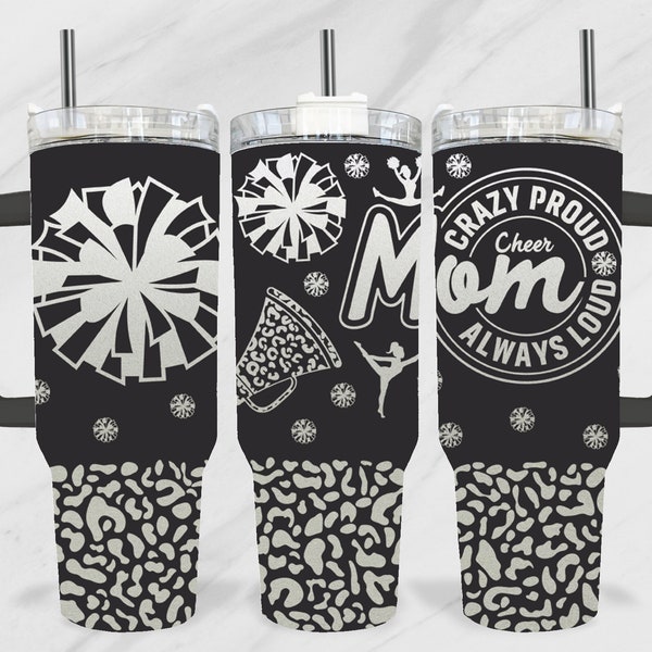 Cheer Mom 40oz Tumbler Laser, Cheer Leader 40oz Laser Tumbler, Cheer Engraving Wrap, Mom Leopard 40oz Laser, Engraved SVG, Laser Engraving