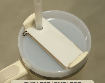 Straw Charm Holder svg, 40 Oz and 30 Oz Charm Tumbler Topper Bundle, Tumbler Name Tag Laser Cut Files, Tumbler Name Plate.