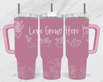 Plants Lover 40oz Tumbler, 40oz Laser File, 40oz Tumbler Laser, Engraving Wrap, 40oz Laser Tumbler, Laser Engraving Design