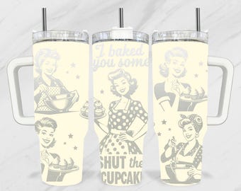 40oz Tumbler Laser, Women 40oz Laser Tumbler, Laser Engraving Wrap, 40oz Laser SVG, Baking 40oz Engraved SVG, Vintage Laser Engraving Design