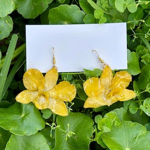 Orchid Flower Earrings,  Real Pressed Flower Resin Earrings, 3D Flower Jewelry,  Necklace ideal for weddings, party and gift for her