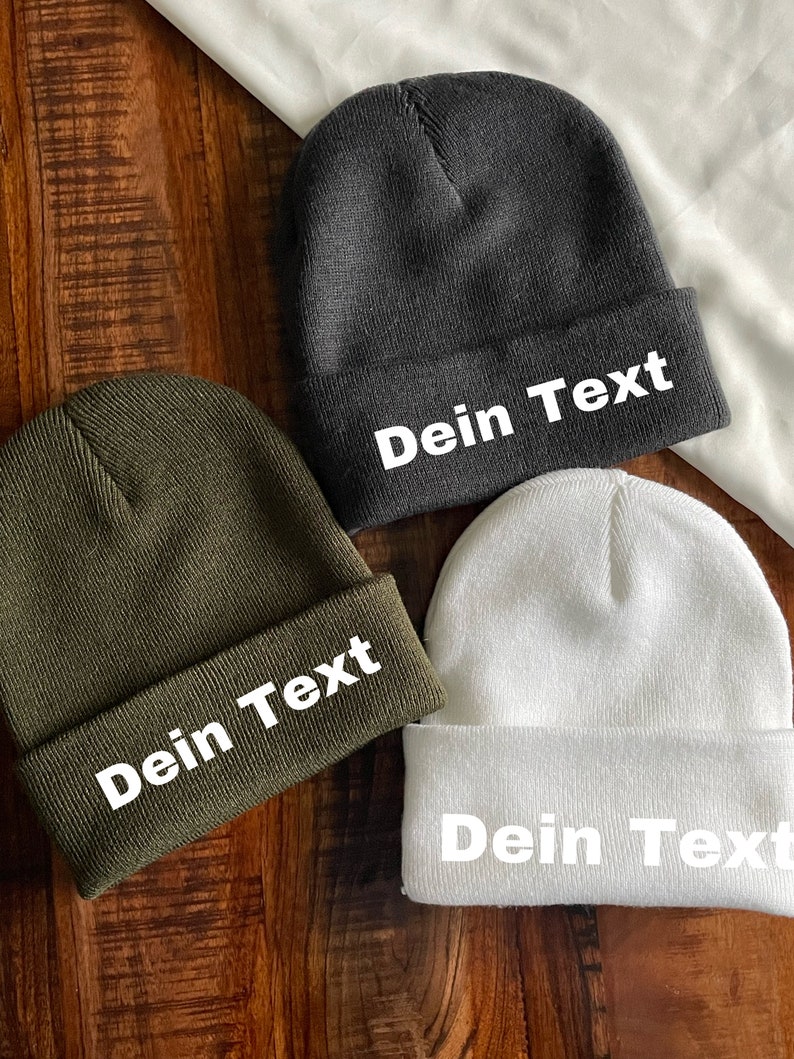 bestickt personalisiert kuschelig Mütze Beanie Unisex Bild 3