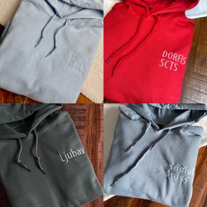 embroidered personalized sweater hoodie desired text customized gift unisex image 6