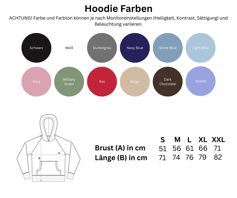 bestickt personalisiert Pullover Hoodie Wunschtext customized Geschenk Unisex Bild 7