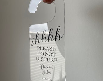 personalisierter Türanhänger aus Acryl | Hochzeit | bitte nicht stören | do not disturb | Geschenk