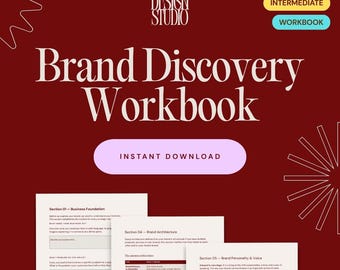 Brand Discovery Workbook | Brand Strategy Template | Business Branding Workbook | Brand Identity Worksheet | Digital Download PDF