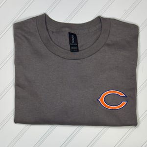 Chicago Bears t-shirt embroidered Chicago football shirt bear football shirt Chicago football apparel bear sports apparel unisex fan 1/4 zip