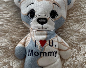 Custom Memory Bear from Clothing, Personalized Keepsake Gift, Memorial Bear, Bereavement Gift, Loved One Remembrance