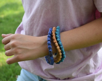 Boho Jewelry Handmade Crochet Bangle Bracelet Pattern - DIY Jewelry Tutorial