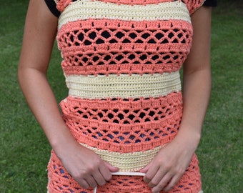 Traje de baño playero de crochet rápido, top informal de verano, túnica de encaje versátil, varios tamaños desde XS a 5X