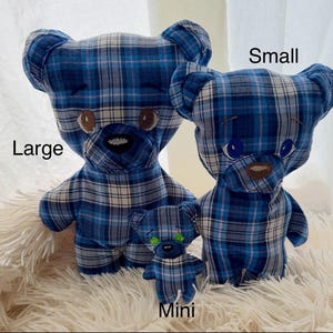 MINI personalized memory bear, loved one memory keepsake custom from clothing, bereavement gift, affordable, funeral gift, pocket hug