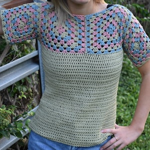 Quick and Easy Granny Square Tee Shirt Pattern