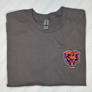 Chicago Bears t-shirt 1/4 zip Embroidered  football shirt bear football shirt Chicago football  bear sports apparel unisex fan apparel