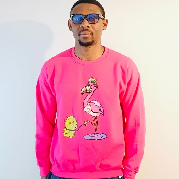 Funny Rastafarian Flamingo  Crewneck Sweatshirt Gift Unisex Tee Funny Sweatshirt Gift for Her Couples Vacation