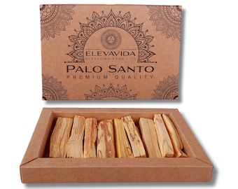 ELEVAVIDA® Palo Santo Incense Wood from Peru, 90g (9-11 sticks) aromatically fragrant sustainably harvested - Bursera Graveolen - sacred wood