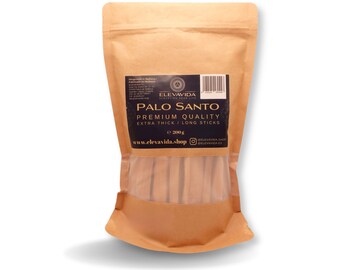 ELEVAVIDA® Palo Santo XL 200 g extra thick or long incense wood from Peru - aromatic, sustainably collected - Bursera Graveolen