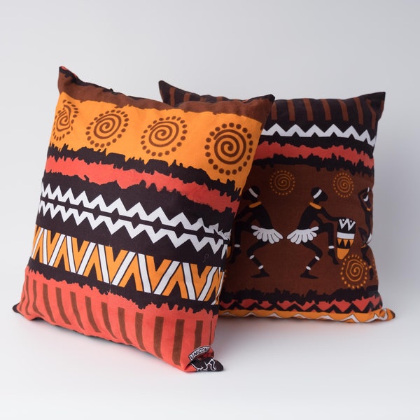 DUO Coussins en imprimé africain, Décoration africaine pour la maison, Textiles pagnes  d'ameublement africains