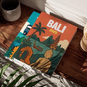 Bali Indonesia Travel Journal Template - Customisable - Editable Coffee Table Photo Book, Travel Diary, Vacation Scrapbook, Trip Journal