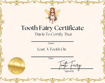 Tooth Fairy Certificate