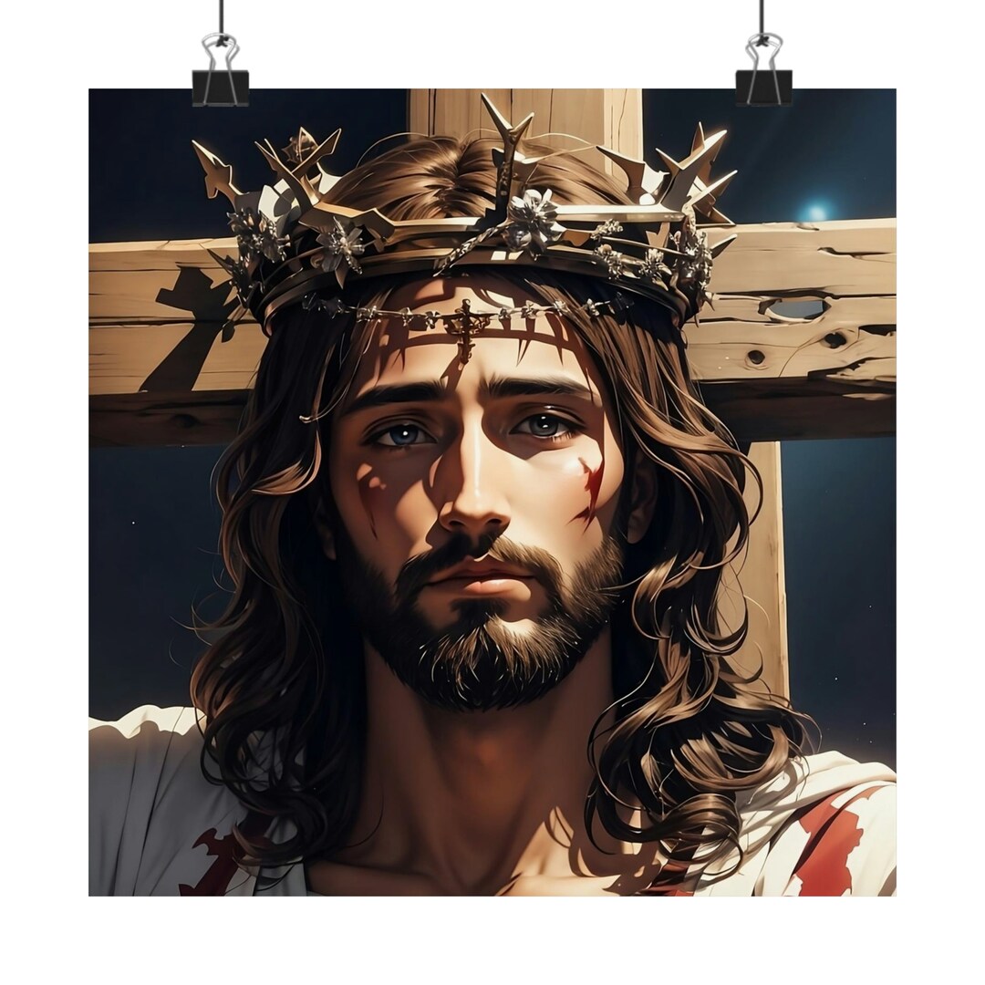 Jesus on the Cross Poster Picture of Christ Jesus on the Etsy