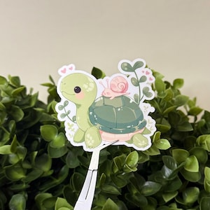 Niedlicher Schildkröten- und Schnecken-Sticker | Wasserdichter Vinyl Sticker | Tierfreund Sticker für Laptop & Notizbuch