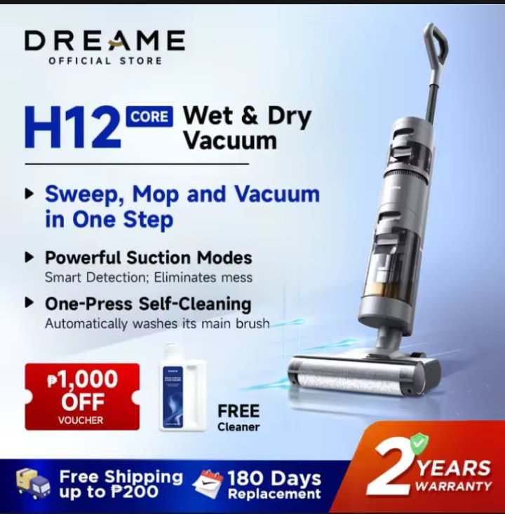 Dreame H12 Core Wet & Dry Vacuum Cleaner Auto Dirt Detection Two