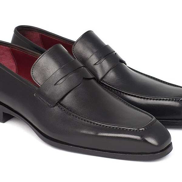 Paul Parkman Men's Penny Loafer Black Calfskin (ID#10BLK29)