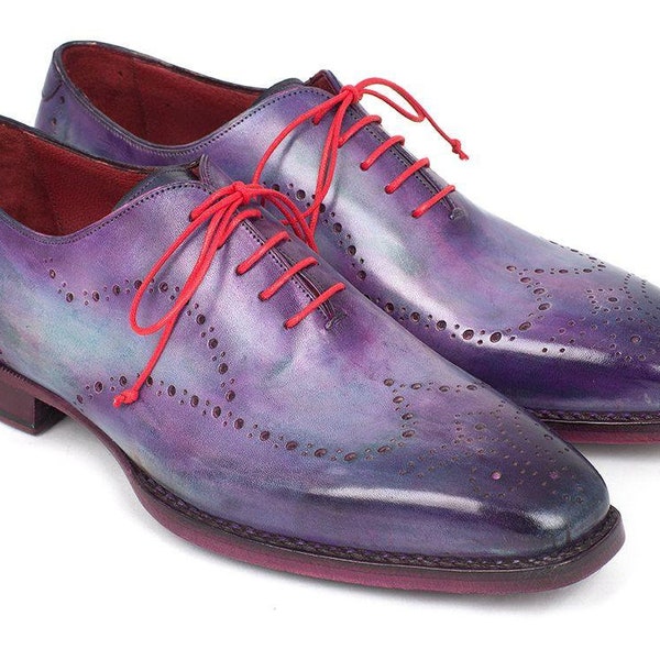 Paul Parkman Men's Wingtip Oxfords Goodyear Welted Purple (ID#87PRP11)