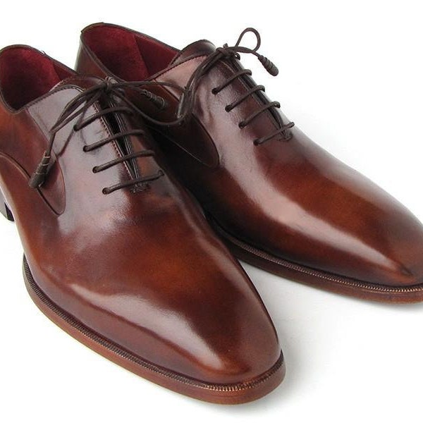 Paul Parkman Plain Toe Brown Calfskin Oxfords (ID#019-BRW)