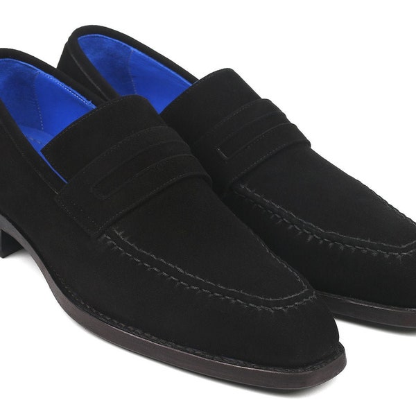 Paul Parkman Black Suede Goodyear Welted Loafers (ID#38AX95)