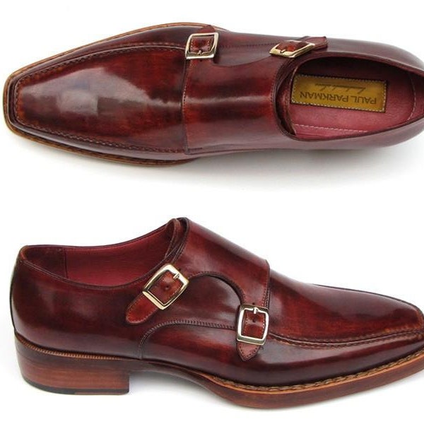 Paul Parkman Men's Double Monkstrap Goodyear Welted Shoes (ID#061-BRD)