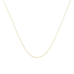 10K Gold 0.5 Mm Slender and Dainty Fine Rope Chain Necklace