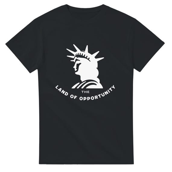 Statue of Liberty T-Shirt Unisex, Land of Opportunity Shirt, USA America Patriotic Tee, Statue of Liberty Print, Gift for USA Fans (Men and Women)