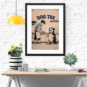 Cartoon Stil Hund Steuerdruck ohne Rahmen