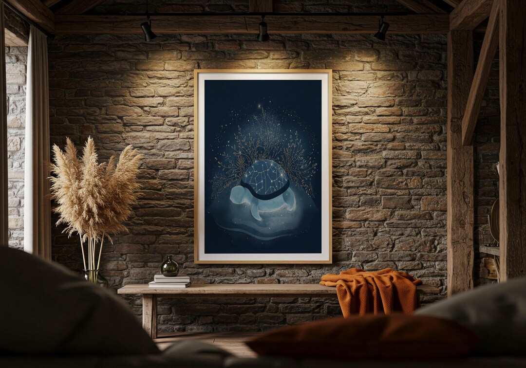 Celestial Drift – Starry Turtle Art Print - Etsy
