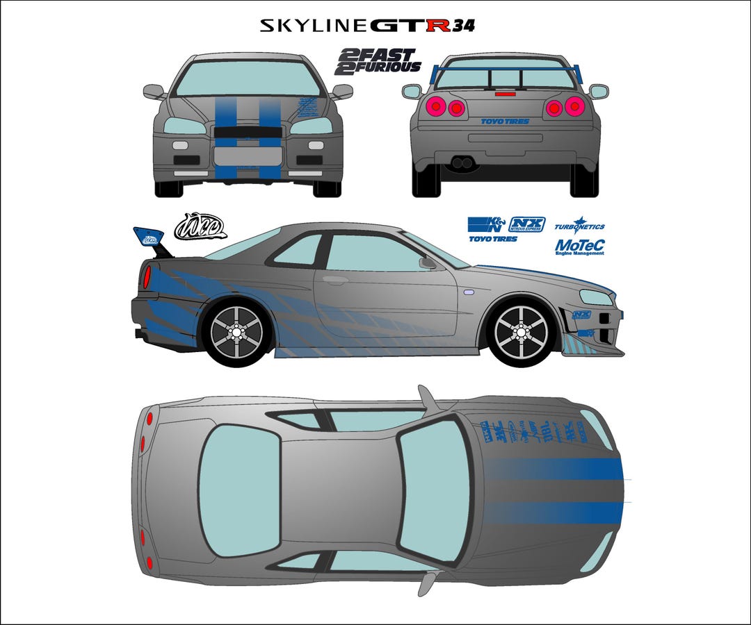 Nissan Skyline GTR34 Replica Brian O'conner 2fast2furious Project