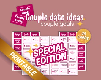 COUPLE GOALS CARDS | date ideas cards | printable couple cards | Valentine's day gift | couple to-do cards | printable cards | couple to-do