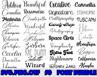 The Ultimate 50 Fonts - Font Bundle, Cricut, Canva Font, Script Font, Fonts, Digital Fonts, Procreate Fonts, Crafting, SVG Font, Commercial